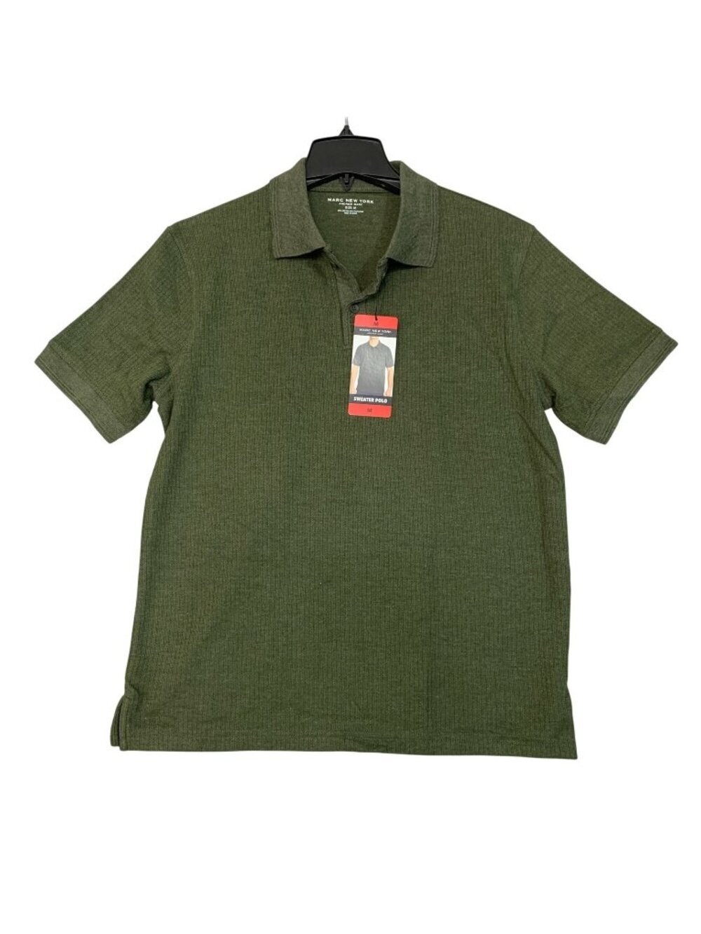 NWT Marc New York Sweater Polo Men's M Olive Green Short Sleeve